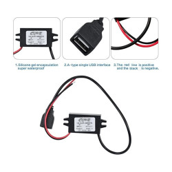 Convertidor 12v a USB 5v 3A